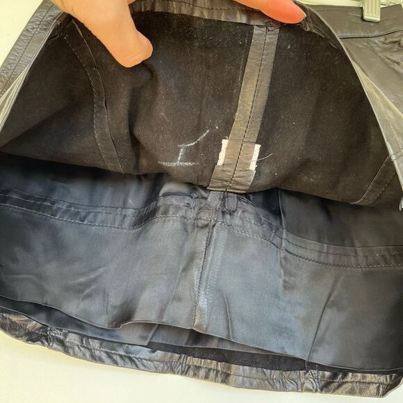 VTG 80s/90s Verducci Leather Motorcycle Mini Skirt Black Glove-Tanned Leather - Picture 5 of 10